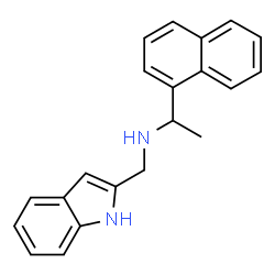 ChemSpider 2D Image | N-(1H-Indol-2-ylmethyl)-1-(1-naphthyl)ethanamine | C21H20N2