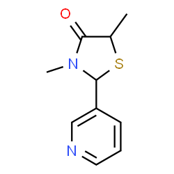 ChemSpider 2D Image | 3,5-Dimethyl-2-(3-pyridinyl)-1,3-thiazolidin-4-one | C10H12N2OS