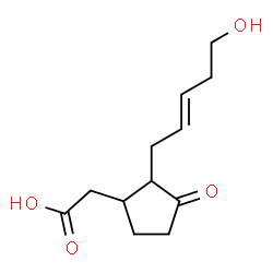 ChemSpider 2D Image | {2-[(2E)-5-Hydroxy-2-penten-1-yl]-3-oxocyclopentyl}acetic acid | C12H18O4