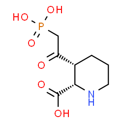 ChemSpider 2D Image | (2S,3R)-3-(Phosphonoacetyl)-2-piperidinecarboxylic acid | C8H14NO6P