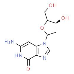 ChemSpider 2D Image | 6-Amino-1-[(4xi)-2-deoxy-D-glycero-pentofuranosyl]-1,5-dihydro-4H-imidazo[4,5-c]pyridin-4-one | C11H14N4O4