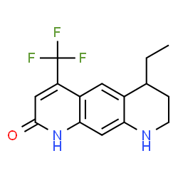 ChemSpider 2D Image | 6-Ethyl-4-(trifluoromethyl)-6,7,8,9-tetrahydropyrido[3,2-g]quinolin-2(1H)-one | C15H15F3N2O