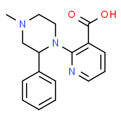 ChemSpider 2D Image | 2-(4-Methyl-2-phenyl-1-piperazinyl)nicotinic acid | C17H19N3O2