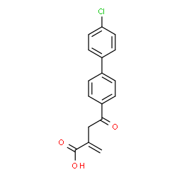 ChemSpider 2D Image | 4-(4'-Chloro-4-biphenylyl)-2-methylene-4-oxobutanoic acid | C17H13ClO3