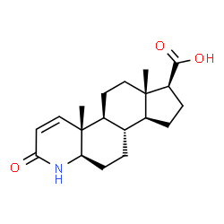 ChemSpider 2D Image | (4aR,4bS,6aS,7S,9aS,9bS,11aR)-4a,6a-Dimethyl-2-oxo-2,4a,4b,5,6,6a,7,8,9,9a,9b,10,11,11a-tetradecahydro-1H-indeno[5,4-f]quinoline-7-carboxylic acid | C19H27NO3