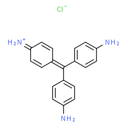 ChemSpider 2D Image | 4-[Bis(4-aminophenyl)methylene]-2,5-cyclohexadien-1-iminium chloride | C19H18ClN3
