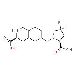 ChemSpider 2D Image | (3S)-6-{[(2S)-2-Carboxy-4,4-difluoro-1-pyrrolidinyl]methyl}decahydro-3-isoquinolinecarboxylic acid | C16H24F2N2O4