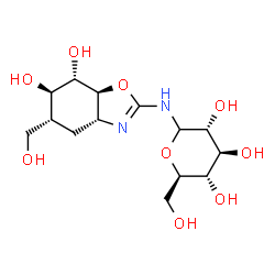 ChemSpider 2D Image | N-[(3aR,5R,6R,7S,7aS)-6,7-Dihydroxy-5-(hydroxymethyl)-3a,4,5,6,7,7a-hexahydro-1,3-benzoxazol-2-yl]-D-glucopyranosylamine | C14H24N2O9