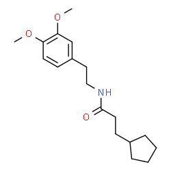 ChemSpider 2D Image | 3-Cyclopentyl-N-[2-(3,4-dimethoxyphenyl)ethyl]propanamide | C18H27NO3