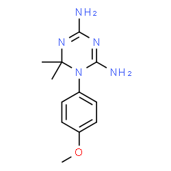 ChemSpider 2D Image | 2,4-Diamino-5,6-dihydro-6,6-dimethyl-5-(4'-methoxyphenyl)-s-triazine | C12H17N5O