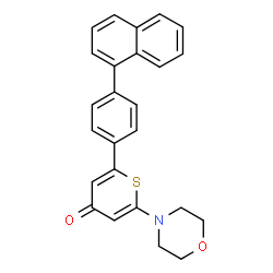 ChemSpider 2D Image | 2-(4-Morpholinyl)-6-[4-(1-naphthyl)phenyl]-4H-thiopyran-4-one | C25H21NO2S