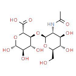 ChemSpider 2D Image | 4-O-(2-Acetamido-2-deoxy-beta-D-glucopyranosyl)-beta-D-glucopyranuronic acid | C14H23NO12