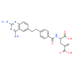 ChemSpider 2D Image | N-{4-[2-(2,4-Diamino-6-quinazolinyl)ethyl]benzoyl}-4-methyleneglutamic acid | C23H23N5O5
