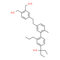 ChemSpider 2D Image | 3-(5'-{2-[3,4-Bis(hydroxymethyl)phenyl]ethyl}-2'-methyl-2-propyl-4-biphenylyl)-3-pentanol | C31H40O3