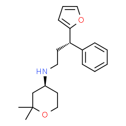 ChemSpider 2D Image | (4S)-N-[(3S)-3-(2-Furyl)-3-phenylpropyl]-2,2-dimethyltetrahydro-2H-pyran-4-amine | C20H27NO2