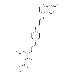 ChemSpider 2D Image | N-[3-(4-{3-[(7-Chloro-4-quinolinyl)amino]propyl}-1-piperazinyl)propyl]-N'-hydroxy-N-isobutylmalonamide | C26H39ClN6O3
