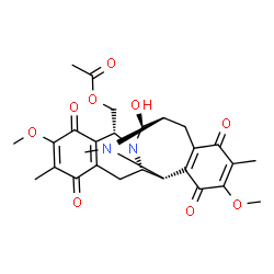ChemSpider 2D Image | [(1R,2S,10R,12S,13S)-12-Hydroxy-7,18-dimethoxy-6,17,21-trimethyl-5,8,16,19-tetraoxo-11,21-diazapentacyclo[11.7.1.0~2,11~.0~4,9~.0~15,20~]henicosa-4(9),6,15(20),17-tetraen-10-yl]methyl acetate | C27H30N2O9