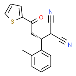 ChemSpider 2D Image | [(1R)-1-(2-Methylphenyl)-3-oxo-3-(2-thienyl)propyl]malononitrile | C17H14N2OS