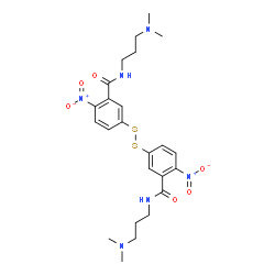 ChemSpider 2D Image | 3,3'-Disulfanediylbis{N-[3-(dimethylamino)propyl]-6-nitrobenzamide} | C24H32N6O6S2