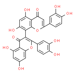 ChemSpider 2D Image | 2,2'-Bis(3,4-dihydroxyphenyl)-5,5',7,7'-tetrahydroxy-4H,4'H-3,8'-bichromene-4,4'-dione | C30H18O12