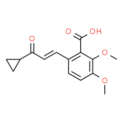 ChemSpider 2D Image | 6-[(1E)-3-Cyclopropyl-3-oxo-1-propen-1-yl]-2,3-dimethoxybenzoic acid | C15H16O5