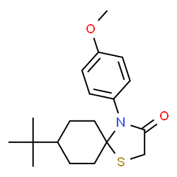 ChemSpider 2D Image | 8-tert-butyl-4-(4-methoxyphenyl)-1-thia-4-azaspiro[4.5]decan-3-one | C19H27NO2S