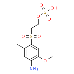 ChemSpider 2D Image | 2-[(4-Amino-5-methoxy-2-methylphenyl)sulfonyl]ethyl hydrogen sulfate | C10H15NO7S2