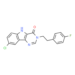 ChemSpider 2D Image | 8-Chloro-3-[2-(4-fluorophenyl)ethyl]-3,5-dihydro-4H-pyrimido[5,4-b]indol-4-one | C18H13ClFN3O