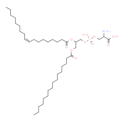 ChemSpider 2D Image | O-(Hydroxy{2-[(9Z)-9-octadecenoyloxy]-3-(palmitoyloxy)propoxy}phosphoryl)serine | C40H76NO10P