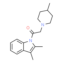 ChemSpider 2D Image | 1-(2,3-dimethyl-1-indolyl)-2-(4-methyl-1-piperidinyl)ethanone | C18H24N2O