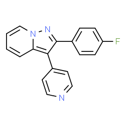 ChemSpider 2D Image | 2-(4-Fluorophenyl)-3-(4-pyridinyl)pyrazolo[1,5-a]pyridine | C18H12FN3