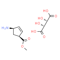 ChemSpider 2D Image | (2R,3R)-2,3-Dihydroxysuccinic acid - methyl (1S,4R)-4-amino-2-cyclopentene-1-carboxylate (1:1) | C11H17NO8