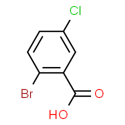 ChemSpider 2D Image | 2-Bromo-5-chlorobenzoic acid | C7H4BrClO2