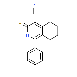 ChemSpider 2D Image | 3-Mercapto-1-p-tolyl-5,6,7,8-tetrahydro-isoquinoline-4-carbonitrile | C17H16N2S