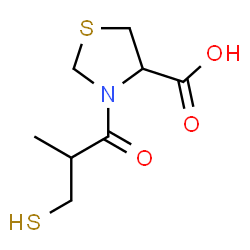ChemSpider 2D Image | 3-(2-Methyl-3-sulfanylpropanoyl)-1,3-thiazolidine-4-carboxylic acid | C8H13NO3S2