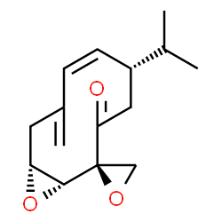 ChemSpider 2D Image | (1R,2S,5S,6Z,10R)-5-Isopropyl-8-methylene-3H-spiro[11-oxabicyclo[8.1.0]undec-6-ene-2,2'-oxiran]-3-one | C15H20O3
