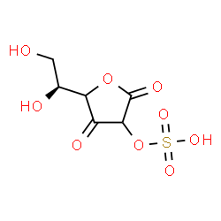 ChemSpider 2D Image | 5-[(1S)-1,2-Dihydroxyethyl]-2,4-dioxotetrahydro-3-furanyl hydrogen sulfate | C6H8O9S