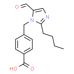 ChemSpider 2D Image | 4-[(2-Butyl-5-formyl-1H-imidazol-1-yl)methyl]benzoic acid | C16H18N2O3