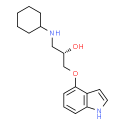 ChemSpider 2D Image | (2S)-1-(Cyclohexylamino)-3-(1H-indol-4-yloxy)-2-propanol | C17H24N2O2