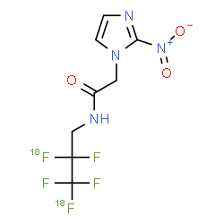 ChemSpider 2D Image | 2-(2-Nitro-1H-imidazol-1-yl)-N-{2,3,3-trifluoro-2,3-bis[(~18~F)fluoro]propyl}acetamide | C8H7F318F2N4O3