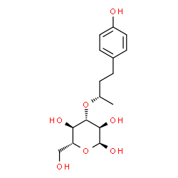 ChemSpider 2D Image | 3-O-[(2S)-4-(4-Hydroxyphenyl)-2-butanyl]-alpha-D-glucopyranose | C16H24O7