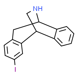 ChemSpider 2D Image | 4-Iodo-17-azatetracyclo[7.6.2.0~2,7~.0~10,15~]heptadeca-2,4,6,10,12,14-hexaene | C16H14IN