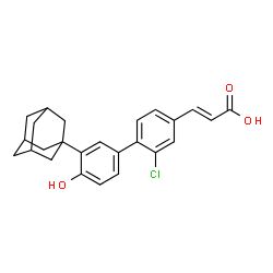 ChemSpider 2D Image | (2E)-3-[3'-(Adamantan-1-yl)-2-chloro-4'-hydroxy-4-biphenylyl]acrylic acid | C25H25ClO3