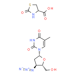 ChemSpider 2D Image | 2-Oxo-1,3-thiazolidine-4-carboxylic acid - 3'-azido-3'-deoxythymidine (1:1) | C14H18N6O7S