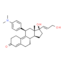 ChemSpider 2D Image | (8S,11R,13S,14S,17R)-11-[4-(Dimethylamino)phenyl]-17-hydroxy-17-[(1E)-3-hydroxy-1-propen-1-yl]-13-methyl-1,2,6,7,8,11,12,13,14,15,16,17-dodecahydro-3H-cyclopenta[a]phenanthren-3-one (non-preferred nam
e) | C29H37NO3