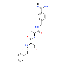 ChemSpider 2D Image | N-(Benzylsulfonyl)-D-seryl-N-(4-carbamimidoylbenzyl)-L-alaninamide | C21H27N5O5S