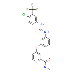 ChemSpider 2D Image | 4-[3-({[4-Chloro-3-(trifluoromethyl)phenyl]carbamoyl}amino)phenoxy]-N-methyl-2-pyridinecarboxamide | C21H16ClF3N4O3