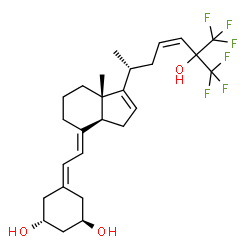 ChemSpider 2D Image | (1R,3R,7E)-17-[(2R,4Z)-7,7,7-Trifluoro-6-hydroxy-6-(trifluoromethyl)-4-hepten-2-yl]-9,10-secoestra-5,7,16-triene-1,3-diol | C26H34F6O3