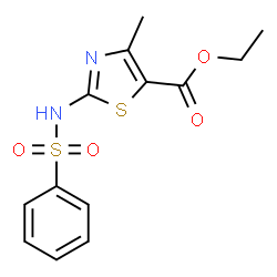 ChemSpider 2D Image | Ethyl 4-methyl-2-[(phenylsulfonyl)amino]-1,3-thiazole-5-carboxylate | C13H14N2O4S2