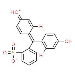 ChemSpider 2D Image | 2-{(Z)-(2-Bromo-4-hydroxyphenyl)[(4Z)-2-bromo-4-oxonio-2,5-cyclohexadien-1-ylidene]methyl}benzenesulfonate | C19H12Br2O5S